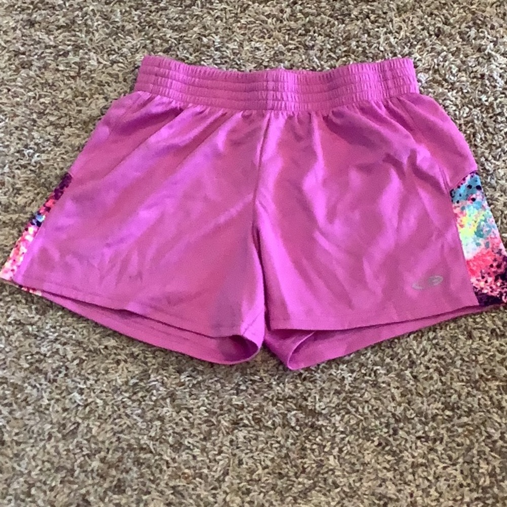 purple athletic shorts